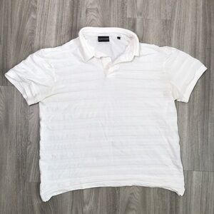 EMPORIUM ARMANI MENS POLO SHIRT SHORT SLEEVE STRIPE PULLOVER XL